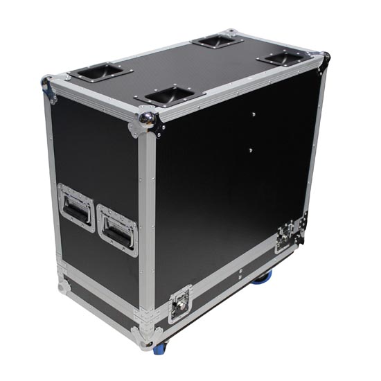 ProX Flight Case for Two RCF SUB 905-AS Subwoofers W-4 Inch Wheels