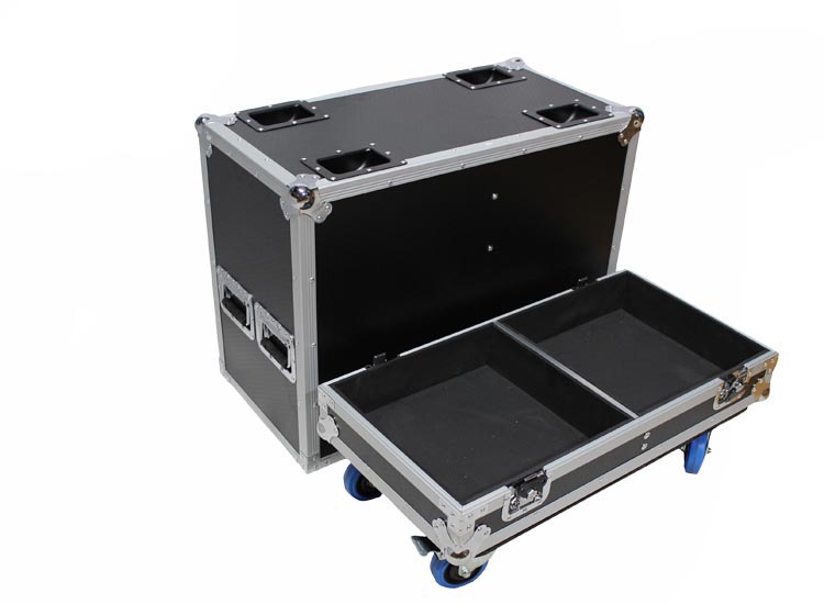 ProX Flight Case for Two RCF SUB 905-AS Subwoofers W-4 Inch Wheels