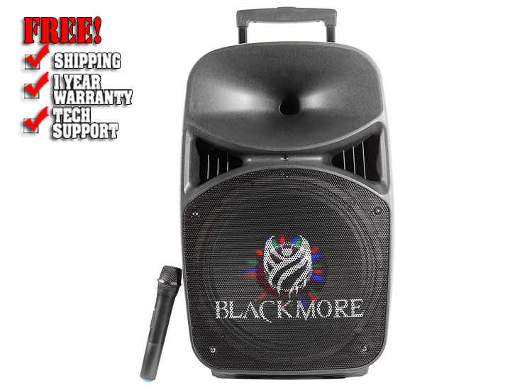 Blackmore BJP-1516BT Portable Amplified 2-Way Loudspeaker with LEDs