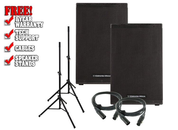 Cerwin Vega CVXL-112 Powered Speaker Value Pack