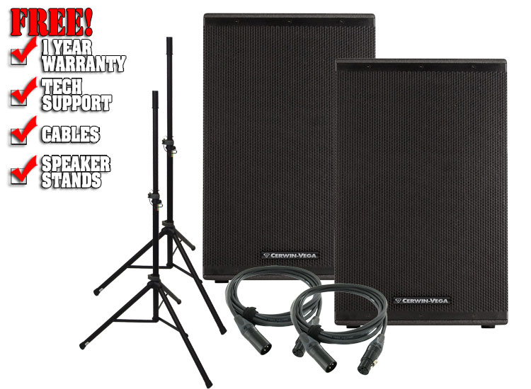 Cerwin Vega CVXL-115 Powered Speaker Value Pack