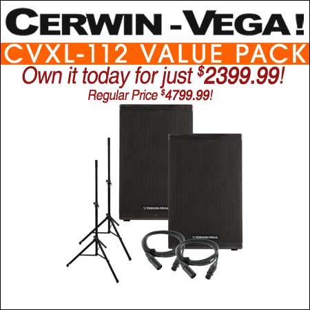  Cerwin Vega CVXL-112 Powered Speaker Value Pack