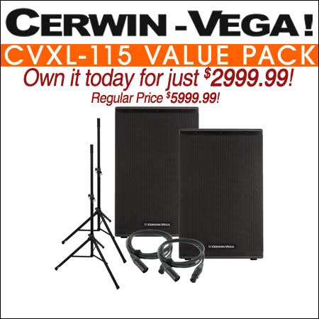 Cerwin Vega CVXL-115 Powered Speaker Value Pack