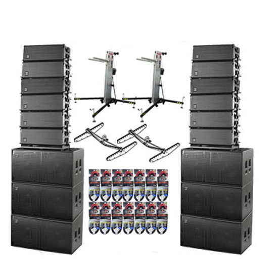 (12) DAS Event-208A Dual 8" Powered Line Array Speakers with 18" Subwoofer Package