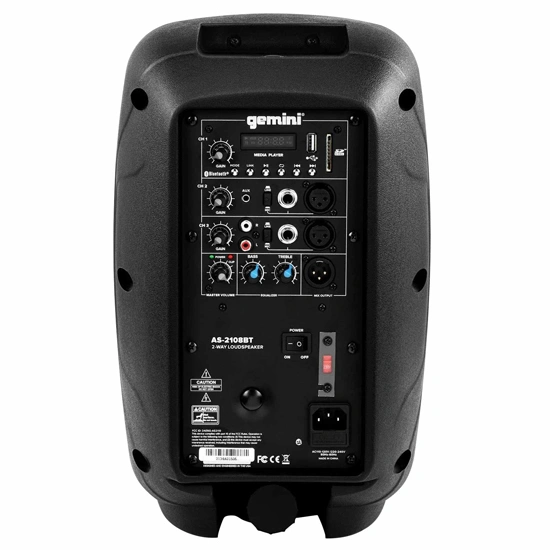 Gemini AS-2108BT 8" Bluetooth Active Loudspeaker