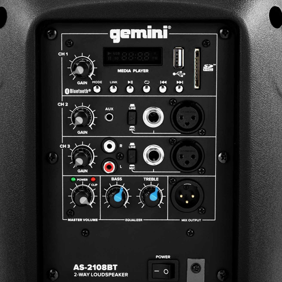Gemini AS-2108BT Active 8" Loudspeaker