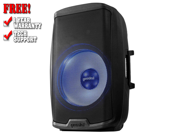 Gemini AS-2115BT-LT Active 15" LED Party Light Loudspeaker