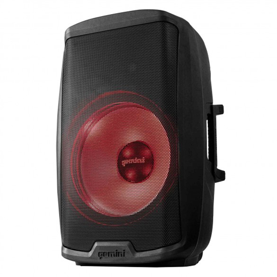 Gemini AS-2115BT-LT-PK Active 15" LED Party Light Loudspeaker with Stand & Microphone