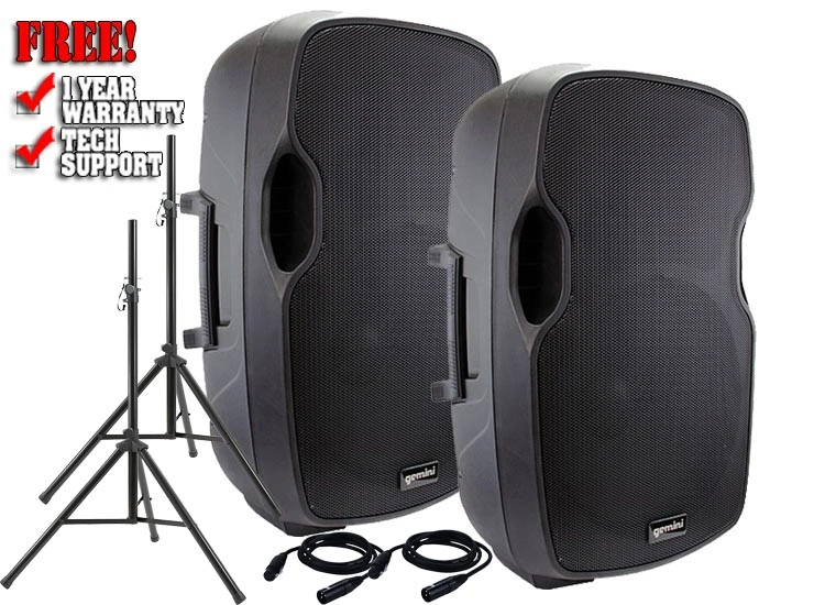 Gemini AS-15BLU 15" Active Bluetooth PA Speaker VALUE PACK
