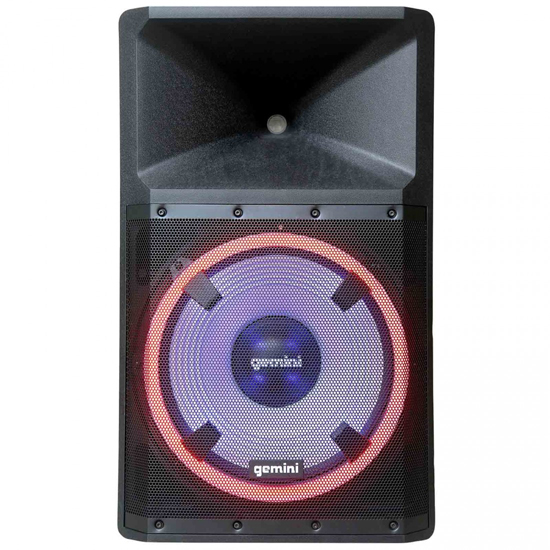 Gemini GSP-L2200PK 15" Bluetooth Portable LED Speaker with Stand and Microphone Bundle
