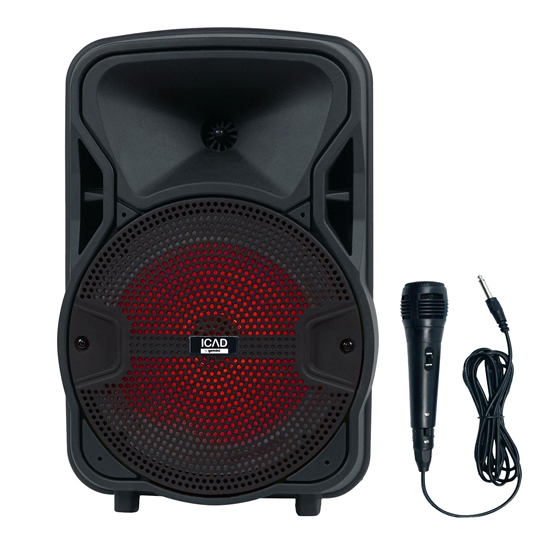 Gemini GSX-L208BTB 500 Watts 8" Backlit LED Light Show Bluetooth Rechargeable Party Speaker