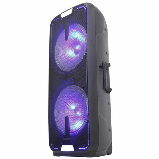 Gemini GSX-L2515BTB Dual 15" Dynamic Woofer LED Lightshow Bluetooth Rechargeable Party Speaker