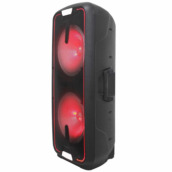 Gemini GSX-L2515BTB Dual 15" Dynamic Woofer LED Lightshow Bluetooth Rechargeable Party Speaker