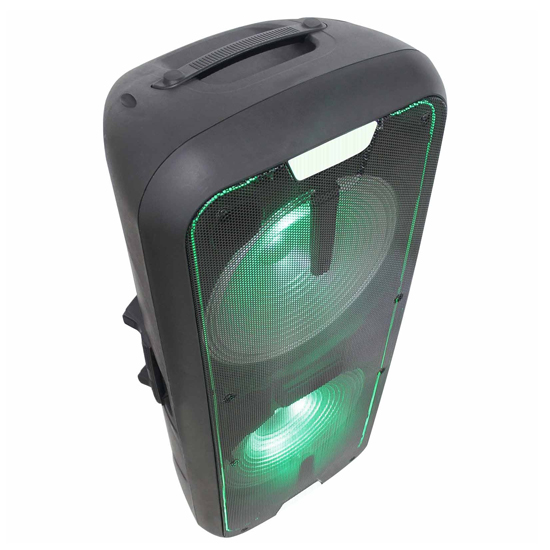 Gemini GSX-L2515BTB Dual 15" Dynamic Woofer LED Lightshow Bluetooth Rechargeable Party Speaker