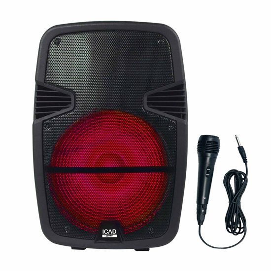 Gemini GSX-L515BTB 1000 Watts 15" Backlit LED Light Show Bluetooth Rechargeable Party Speaker