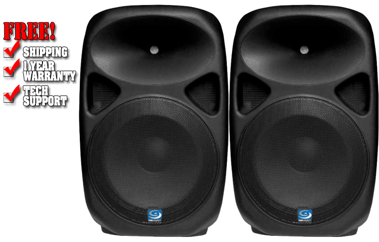 Gemsound PXB150USB 1000 Watt Powered Speaker with USB and SD Media Player