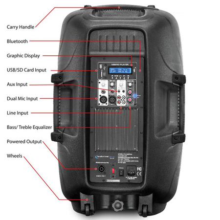 Technical Pro Active 15 LED Loudspeaker with Remote Mic