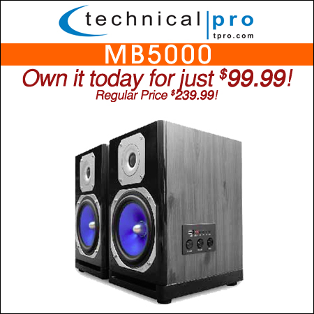 Technical Pro MB5000 Monitor Speakers with Bluetooth Connectivity 