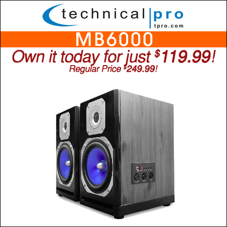 Technical Pro MB6000 Monitor Speakers with Bluetooth Connectivity 