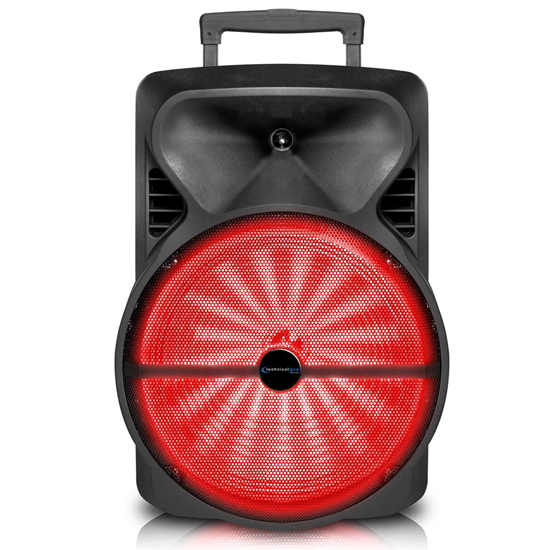 Technical Pro PB1402 Rechargeable 12" Bluetooth Speaker with Battery Backup and LED Woofer