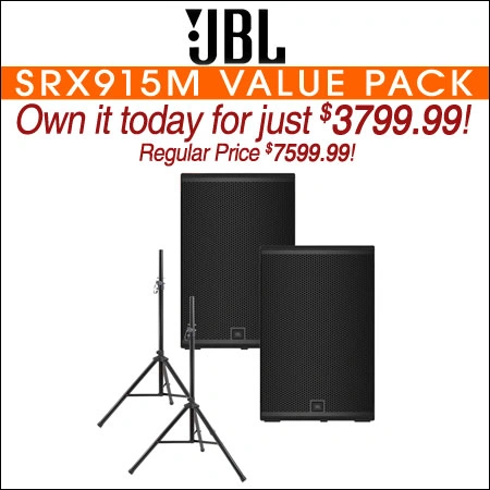 JBL SRX915M 15-inch Two-Way Powered Speaker Value Pack