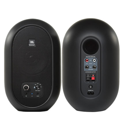 JBL 104-BT Bluetooth Compact Powered Desktop Speaker, Black, Pair