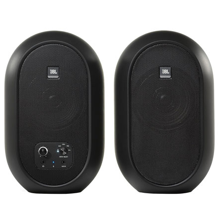 JBL 104-BT Bluetooth Compact Powered Desktop Speaker, Black, Pair