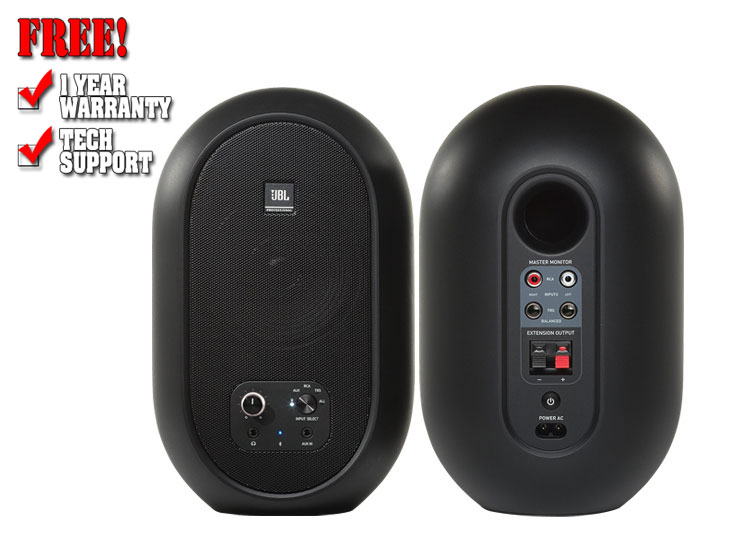 104-BT Bluetooth Compact Powered Desktop Speaker, Black, Pair