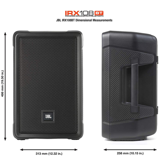  2 JBL IRX108BT 8 1000w Powered DJ Portable PA Speakers  w/Bluetooth+Stands+Mics : Musical Instruments