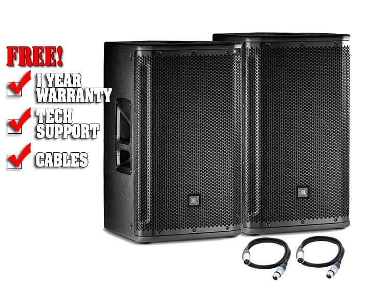 JBL SRX812P 12-inch Two-Way 2000W Powered PA Speaker Value Pack