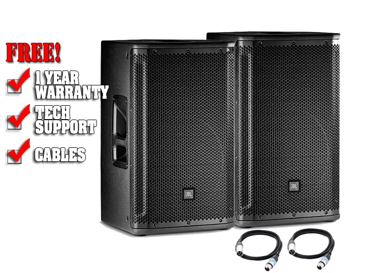 JBL SRX815P 15-inch Two-Way 2000W Powered PA Speaker Value Pack