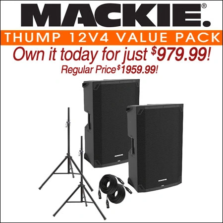 Mackie Thump 12v4 1400W 12-Inch Powered PA Speaker with Bluetooth & DSP Value Pack