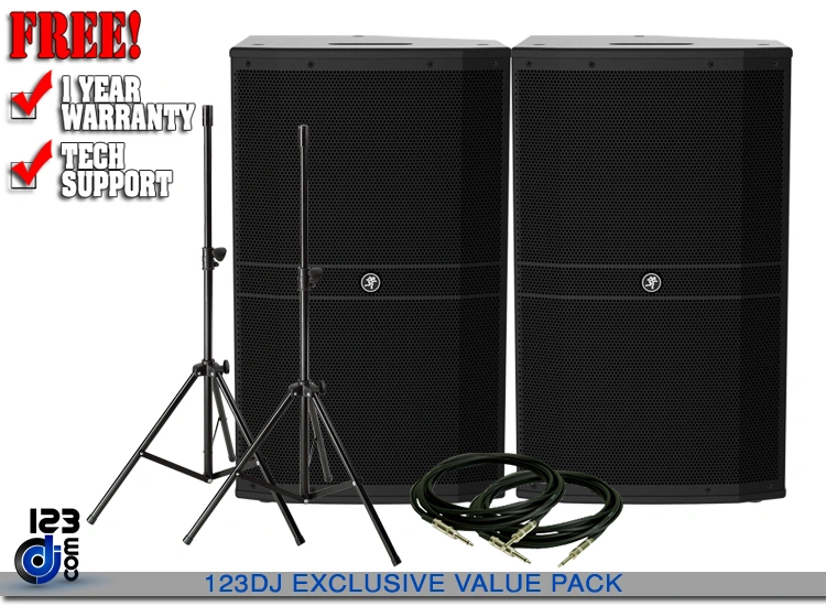 Mackie DRM215-P 15-inch 1600W Professional Passive Loudspeaker Value Pack