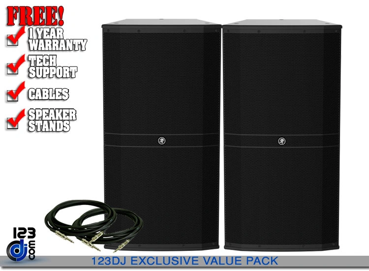 Mackie DRM315-P 15-inch 2000W 3-Way Passive Speaker Value Pack