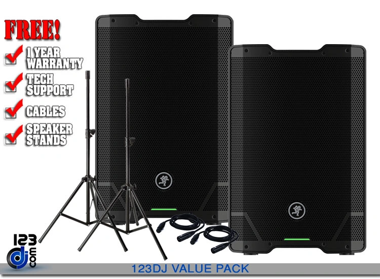 Mackie SRT210 10" 1600W Professional Powered Loudspeaker Value Pack