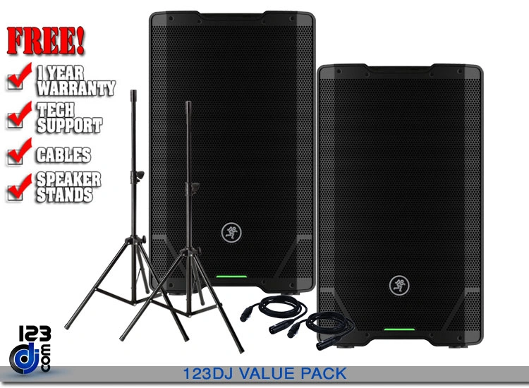 Mackie SRT212 12" 1600W Professional Powered Loudspeaker Value Pack
