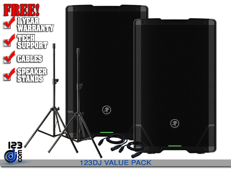 Mackie SRT215 15" 1600W Professional Powered Loudspeaker Value Pack
