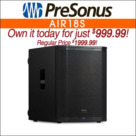 PreSonus Air18S 1200W 18" Powered Subwoofer