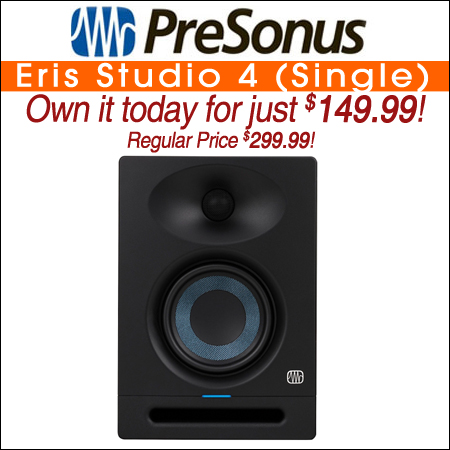 PreSonus Eris Studio 4 (Single) 4.5-inch 2-Way Active Studio Monitors with EBM Wave Guide