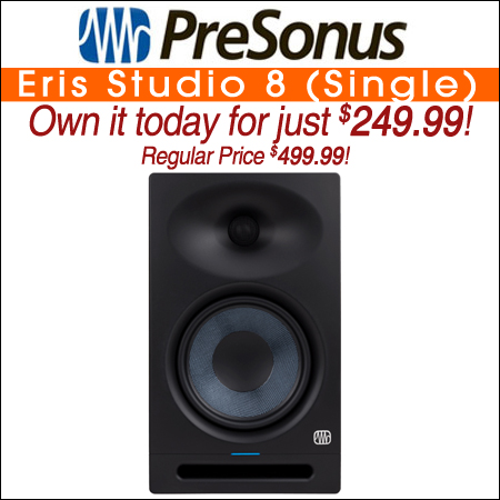 PreSonus Eris Studio 8 (Single) 8-inch 2-Way Active Studio Monitors with EBM Waveguide