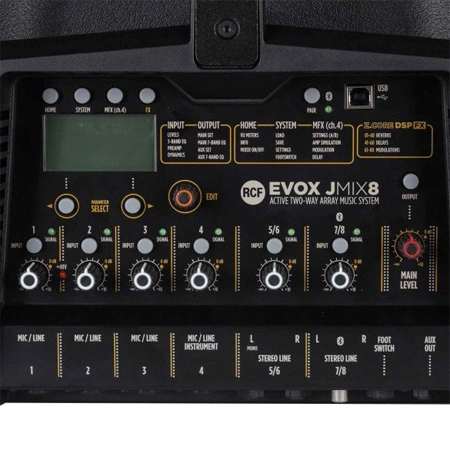 RCF EVOX JMIX8 12-inch 1400W PA System with Mixer-Black