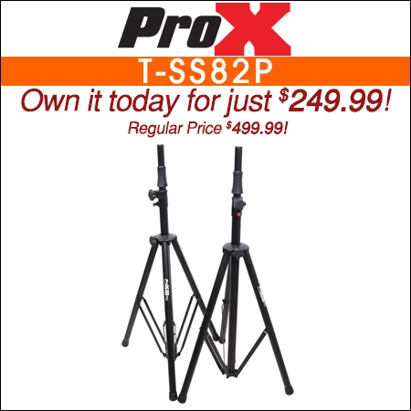 ProX T-SS82P Air-Powered Speaker Stand Pair with Bags