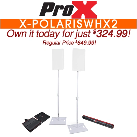 ProX X-POLARISWHX2 Portable Speaker & Lighting Stand Pair