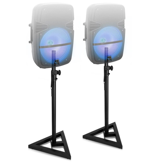 Technical Pro Professional Steel Triple Tripod Speaker Stand Pair Black