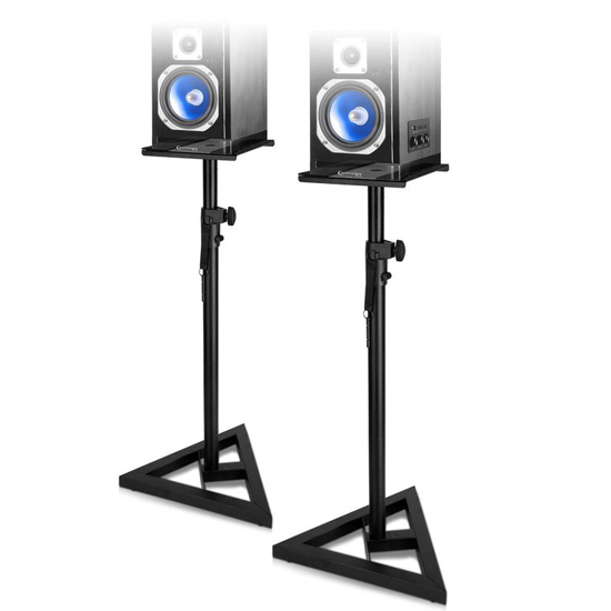 Technical Pro Professional Steel Triple Tripod Speaker Stand Pair Black