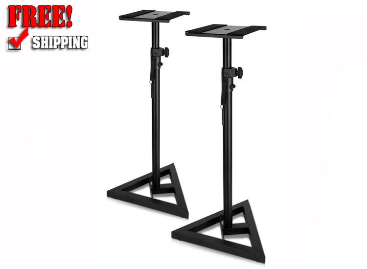 Technical Pro Professional Steel Triple Tripod Speaker Stand Pair Black