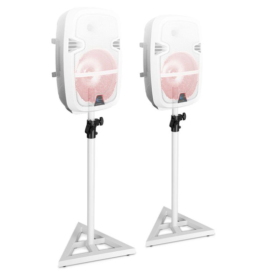 Technical Pro Professional Steel Triple Tripod Speaker Stand Pair White