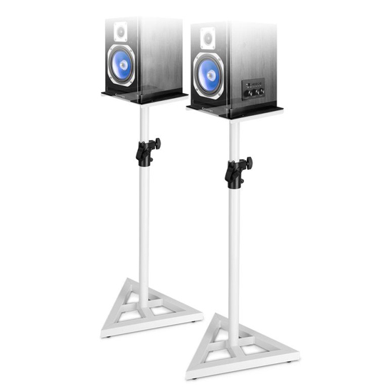 Technical Pro Professional Steel Triple Tripod Speaker Stand Pair White