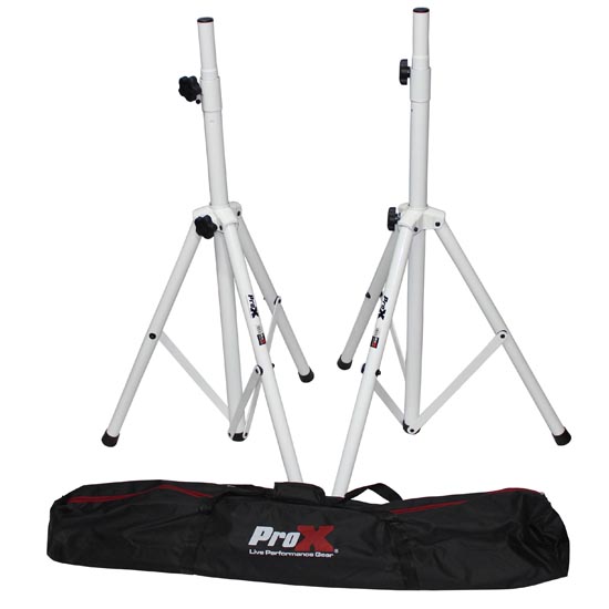 ProX T-SS28P White Heavy-Duty All Metal Speaker Tripod Stand