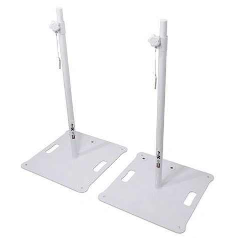 ProX POLARIS Adjustable Speaker & Lighting Stand Pair | White